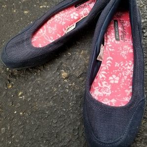 Faded Glory Denim-Look Blue Slip On Sz 10